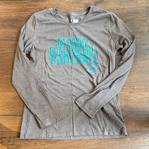 Gray Miami Dolphins Long Sleeve Shirt